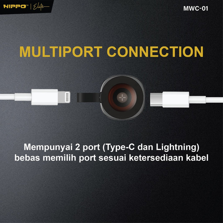 Hippo Elite MWC-01 Magnetic Wireless Charger Iwatch 2.5 Watt Dual Input Lightning Type-C For Apple Watch Ultra 3