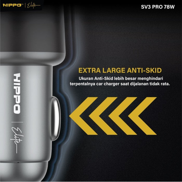 Hippo Elite SV3 Pro Car Charger Pd 78W 2 Port Built In Cable Charger Casan Mobil Power Delivery Super Fast Cha 4