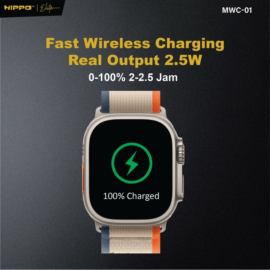 Hippo Elite MWC-01 Magnetic Wireless Charger Iwatch 2.5 Watt Dual Input Lightning Type-C For Apple Watch Ultra 5