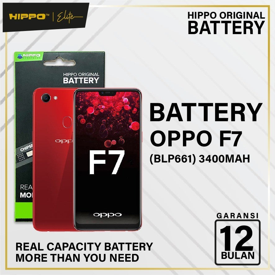 Hippo Baterai OPPO F7 BLP-661 3400mAh Original Cell Battery Batere Batrai Garansi Resmi BLP661