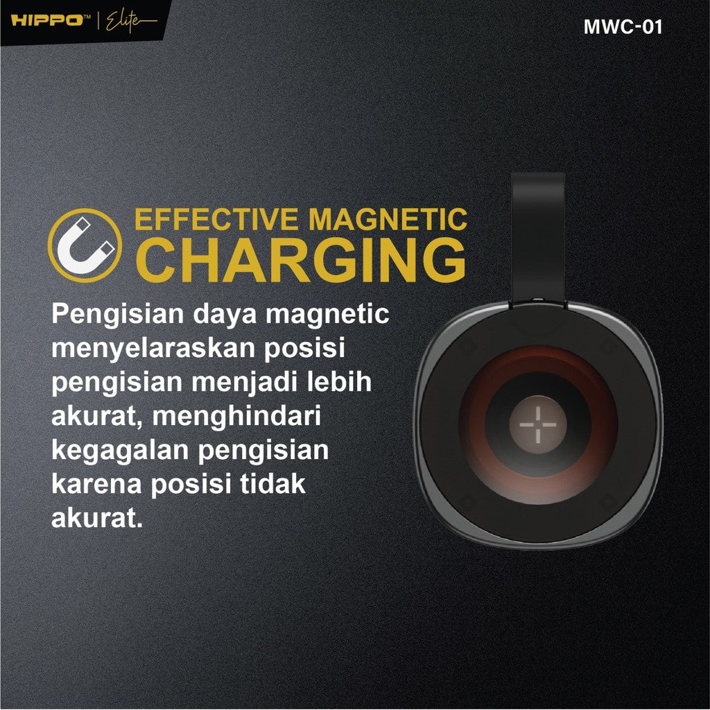 Hippo Elite MWC-01 Magnetic Wireless Charger Iwatch 2.5 Watt Dual Input Lightning Type-C For Apple Watch Ultra 2