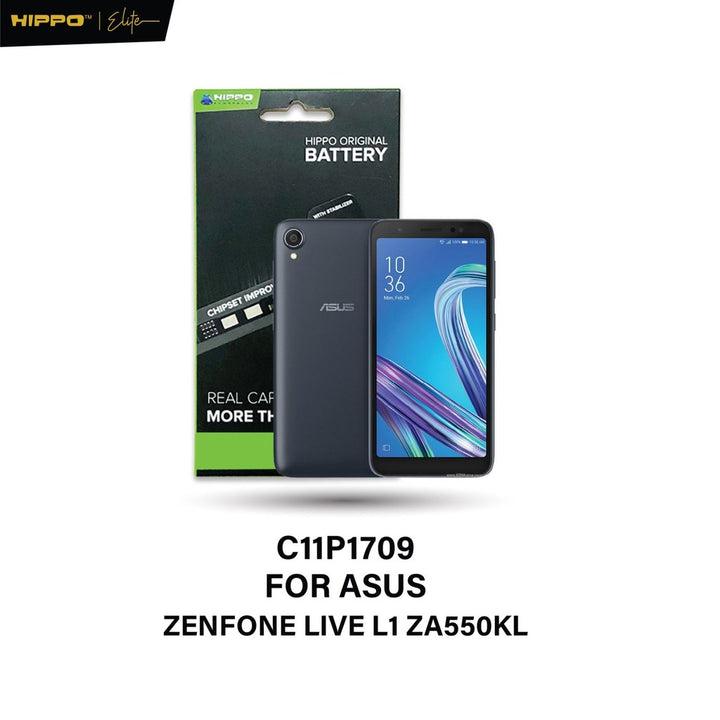 Hippo Baterai Asus C11P1709 ZENFONE LIVE L1 ZA550KL 3040mAh Battery Batere Batrai Batre Original Cell Garansi resmi