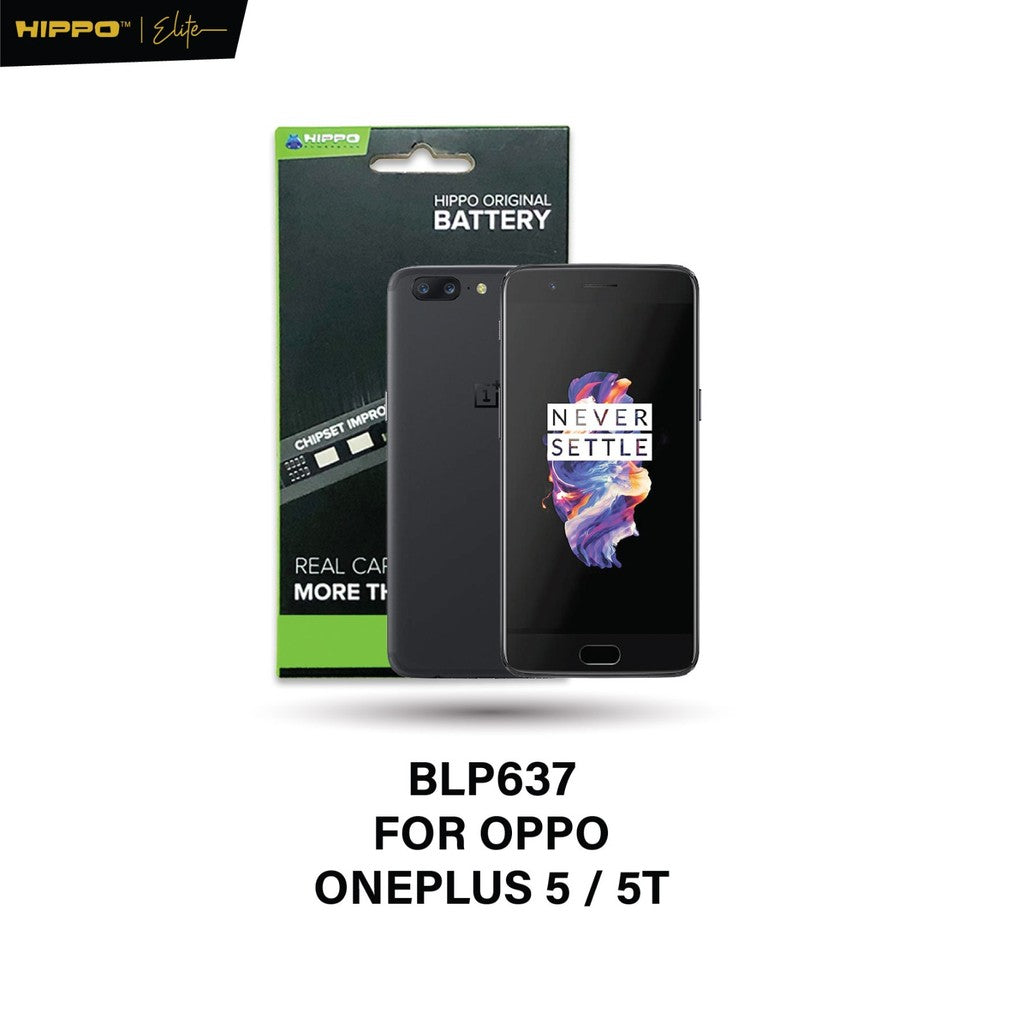 Hippo Baterai OPPO BLP-637 OPPO ONEPLUS 5 / 5T  4100mAh Battery Batere Batrai Batre Original Cell Garansi resmi
