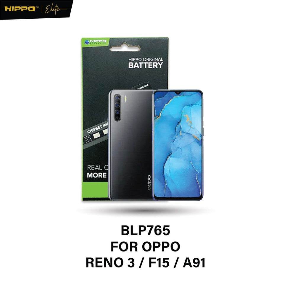 Hippo Baterai OPPO BLP-765 OPPO RENO 3 / F15 / A91 4025mAh Battery Batere Batrai Batre Original Cell Garansi resmi