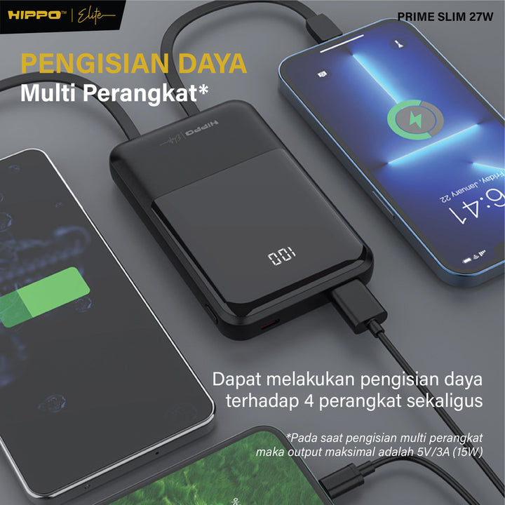 Hippo Elite PowerBank Prime Slim PD 27W 10000mah Super Slim 1.3cm Super Fast Charging for iphone Samsung Xiaom 7