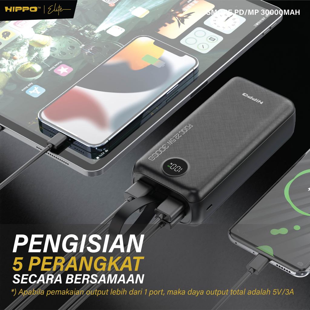 Hippo PowerBank Smore PD 22.5W 10000mAh - 30000mAh Quick Fast Charging Type C Power Delivery QC 5 Port Output  4