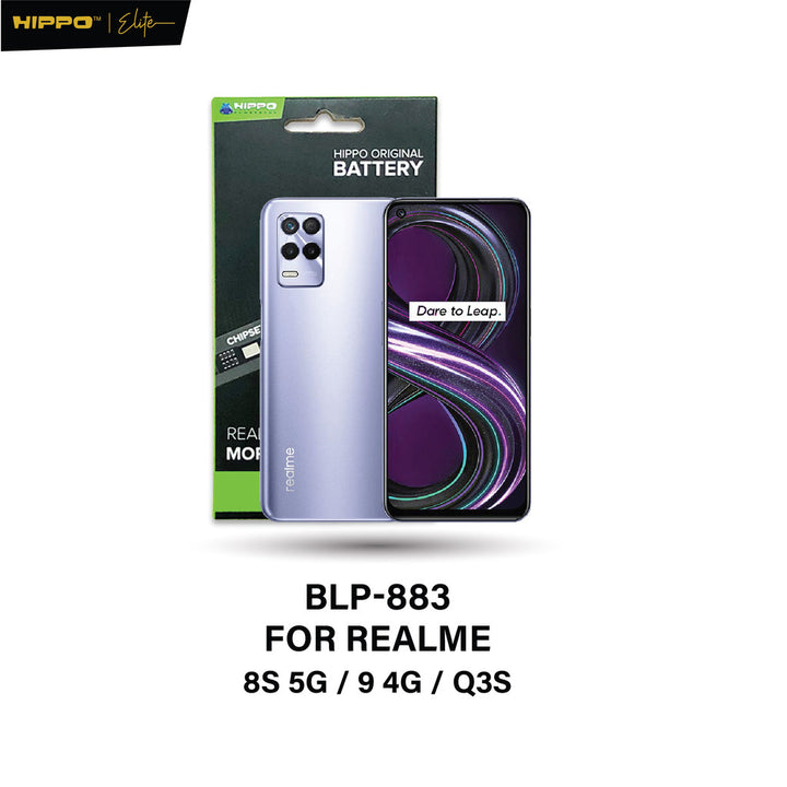 Hippo Baterai BLP-883 REALME 8S 5G / 9 4G / Q3S 5000mAh Battery Batere Batrai Batre Original Cell Garansi resmi