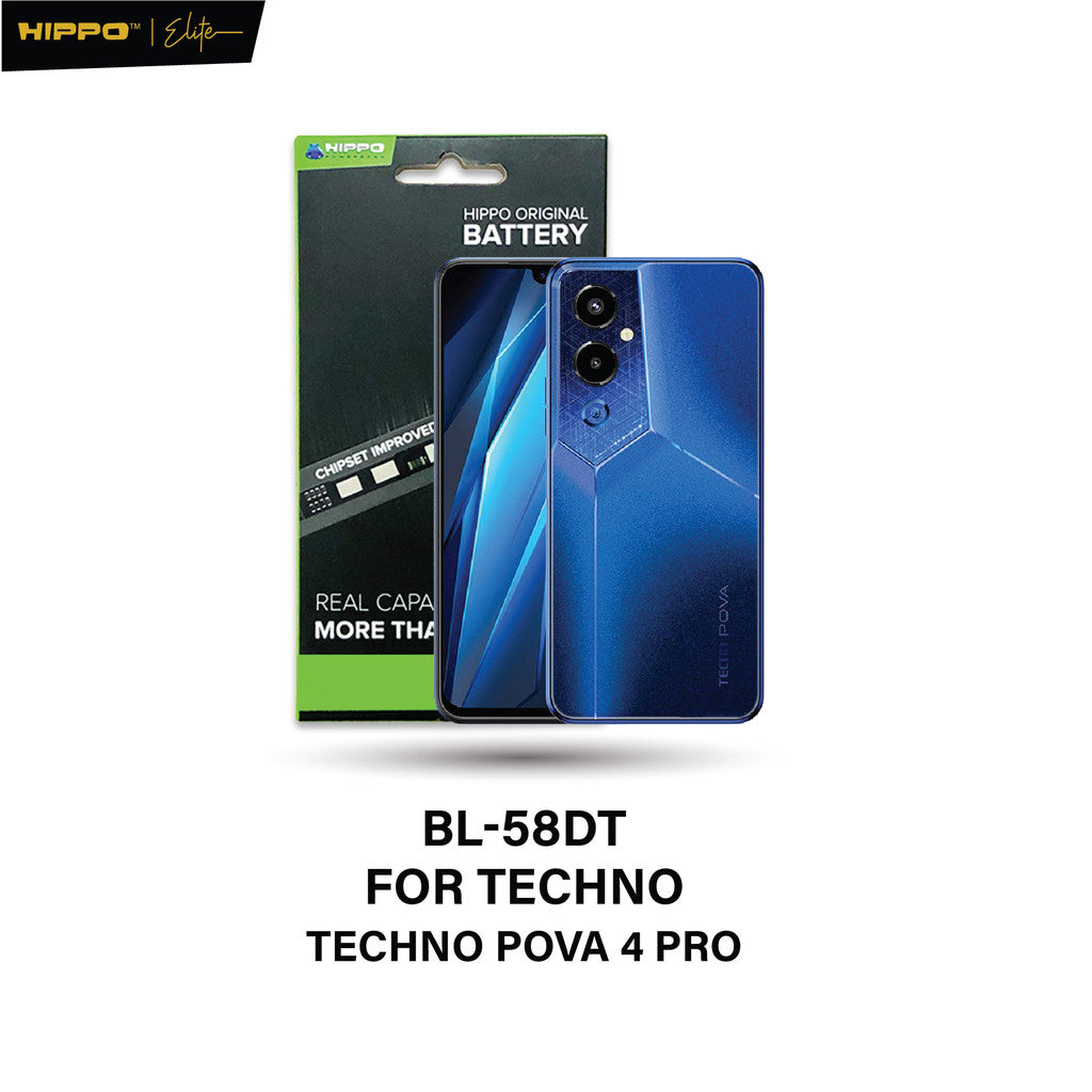Hippo Baterai BL-58DT TECHNO POVA 4 PRO 6000mAh Battery Batere Batrai Batre Original Cell Garansi resmi