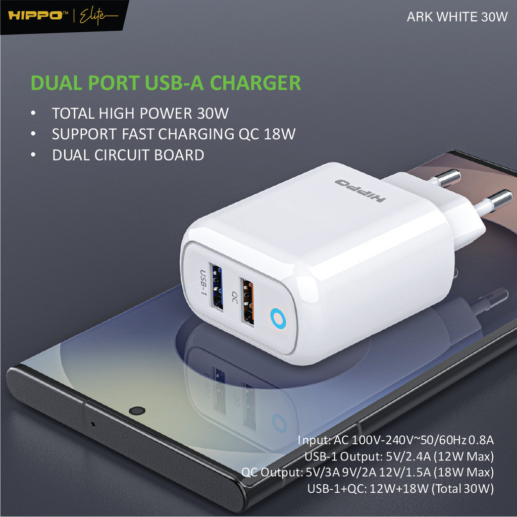 Hippo Adaptor Charger Ark 2 QC 30W 2