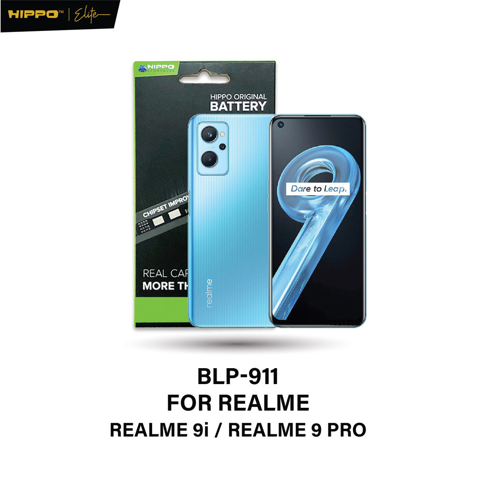 Hippo Baterai BLP-911 REALME 9i / REALME 9 PRO 5000mAh Battery Batere Batrai Batre Original Cell Garansi resmi