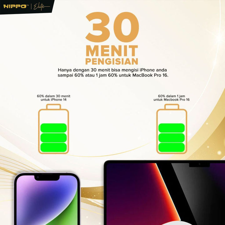Hippo Adaptor Finix GaN Ultra 65W Original 3 Output 2 Type-C 1 USB-A Support All Phone &amp; Laptop Garansi 12 Bul 5