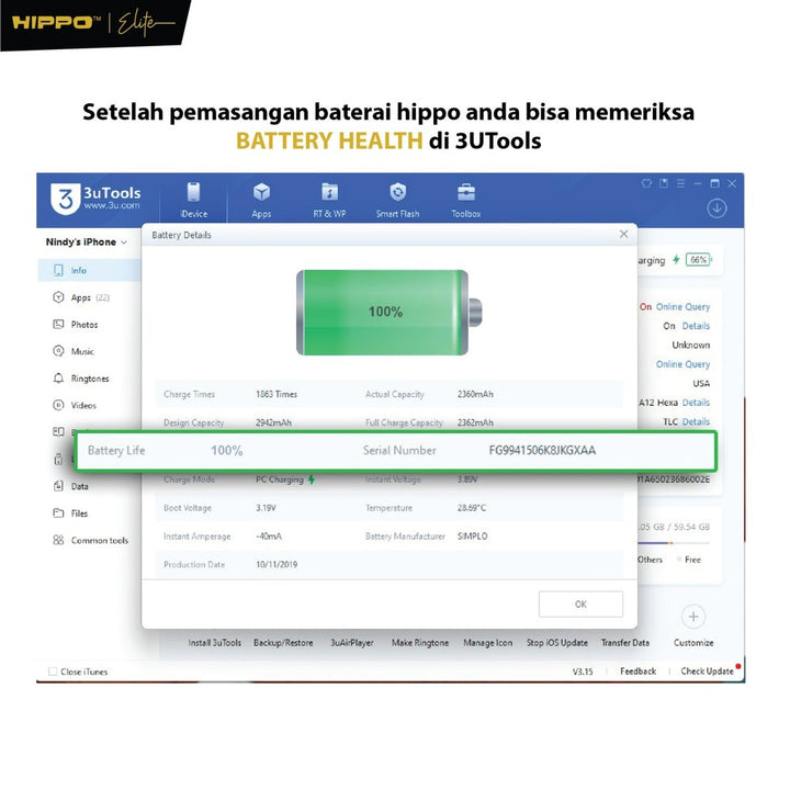 Hippo Baterai BL-44CX INFINIX ZERO 8 X687 5000mAh Battery Batere Batrai Batre Original Cell Garansi resmi 8