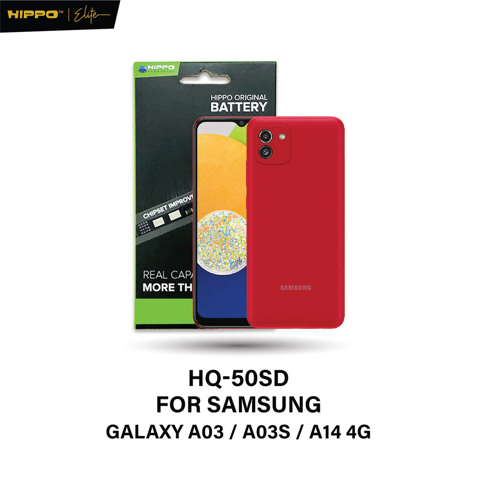Hippo Baterai HQ-50SD GALAXY A03 / A03S / A14 4G 5000mAh Battery Batere Batrai Batre Original Cell Garansi resmi