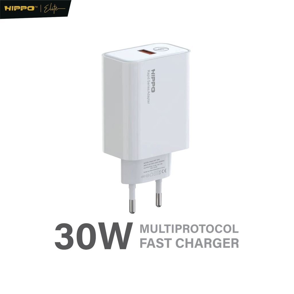 Hippo Adaptor Charger Rapid Mp 30W Qc Fast Charging Universal Multi Protocol Support Xiaomi Oppo Vivo Realme Samsung Hua