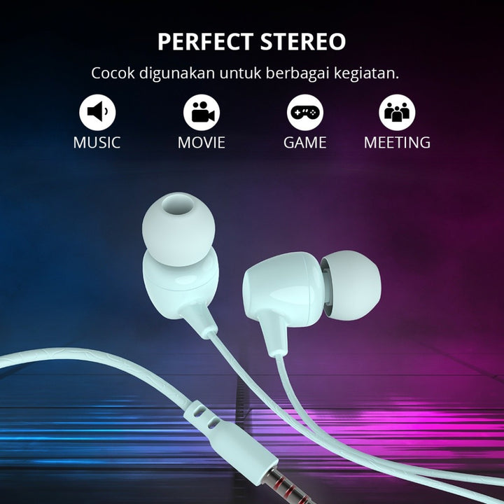 Hippo Earphone Funky Neo Macaroon Super Bass Jack 3.5mm Wired Handsfree Android Original Earbuds Headset 7