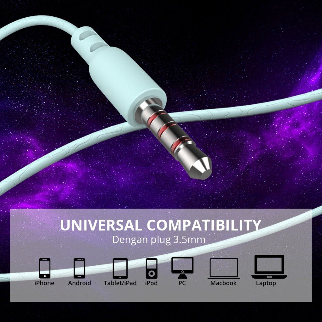 Hippo Earphone Funky Neo Macaroon Super Bass Jack 3.5mm Wired Handsfree Android Original Earbuds Headset 3