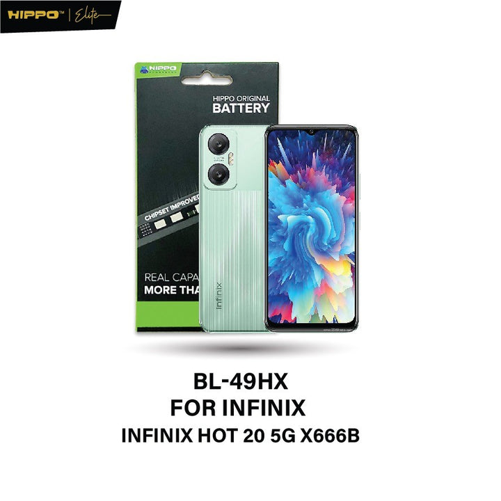 Hippo BL-49HX Baterai Compatible With INFINIX Hot 20 5G X666B 5000mAh Batt Batre Batere Batrai Battery Baterai + Stiker