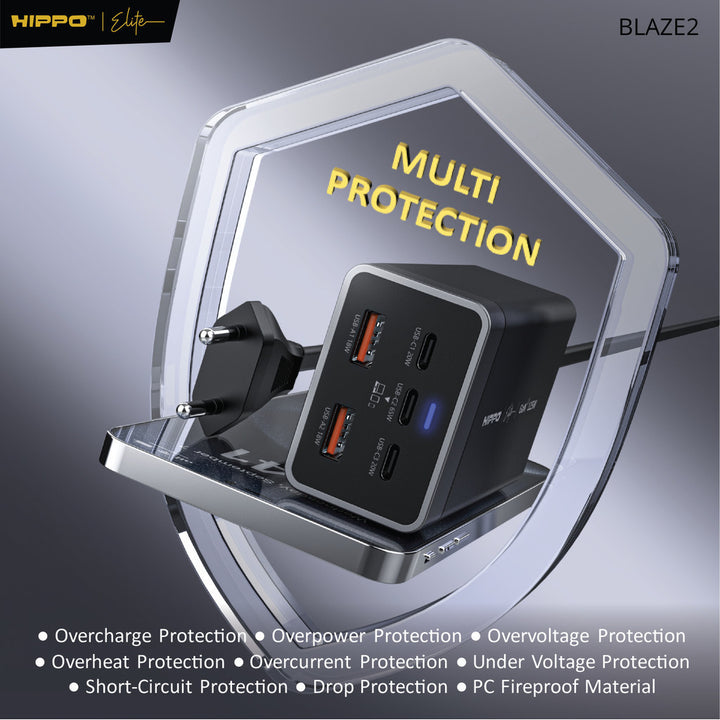 Hippo Elite Blaze 2 125W Adaptor Charger 5 port Support Laptop Bundle Kabel Braided 7