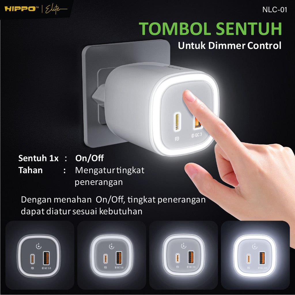 Hippo Adaptor Night Lamp Charger NLC-01 2 Port 25W 6