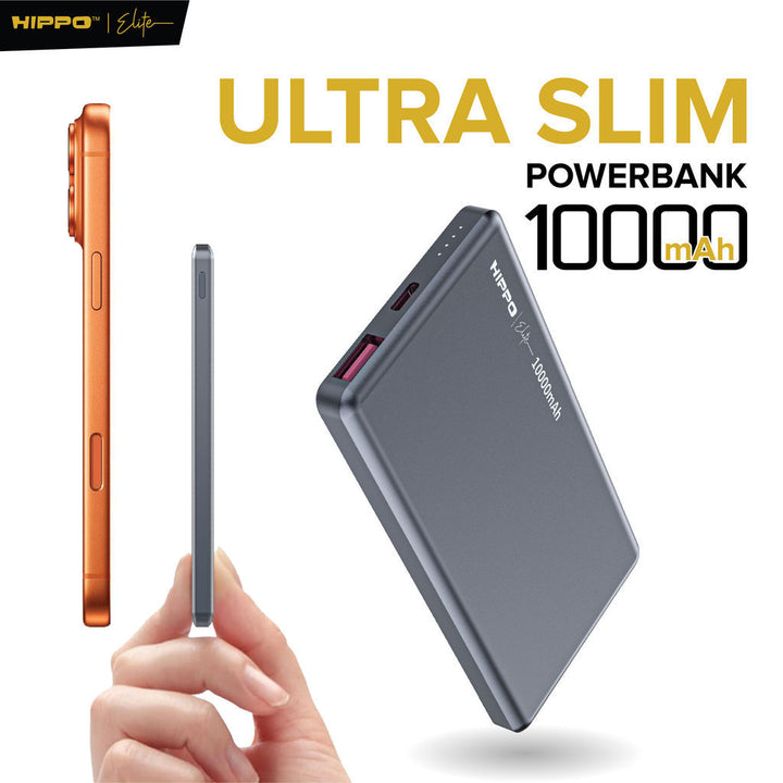 Hippo Elite PowerBank Ultra Slim US-01 10000 Mah 2 Port Output 1 Port Input Custom Laser Nama / Engraving 1 Sisi &amp; 2 Sis