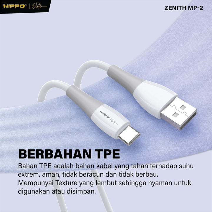 Hippo Zenith 2 MP 6.5A - 100W  Kabel Data USB Type C Super Fast Charging Multi Protocol Cable kabel Casan 4