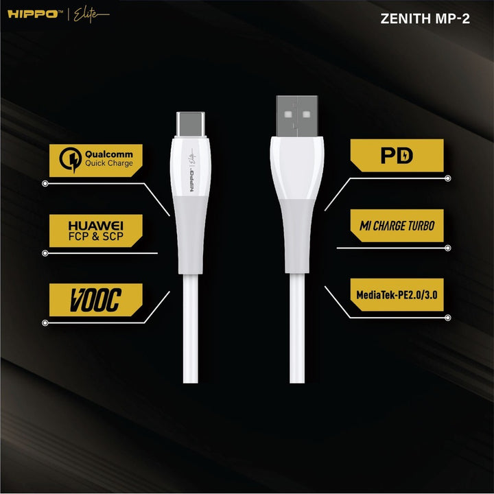 Hippo Zenith 2 MP 6.5A - 100W  Kabel Data USB Type C Super Fast Charging Multi Protocol Cable kabel Casan 8