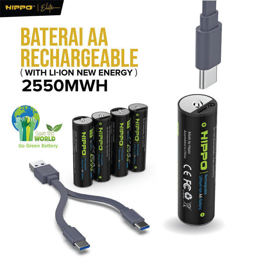 Hippo Elite AA Rechargeable Batteries
