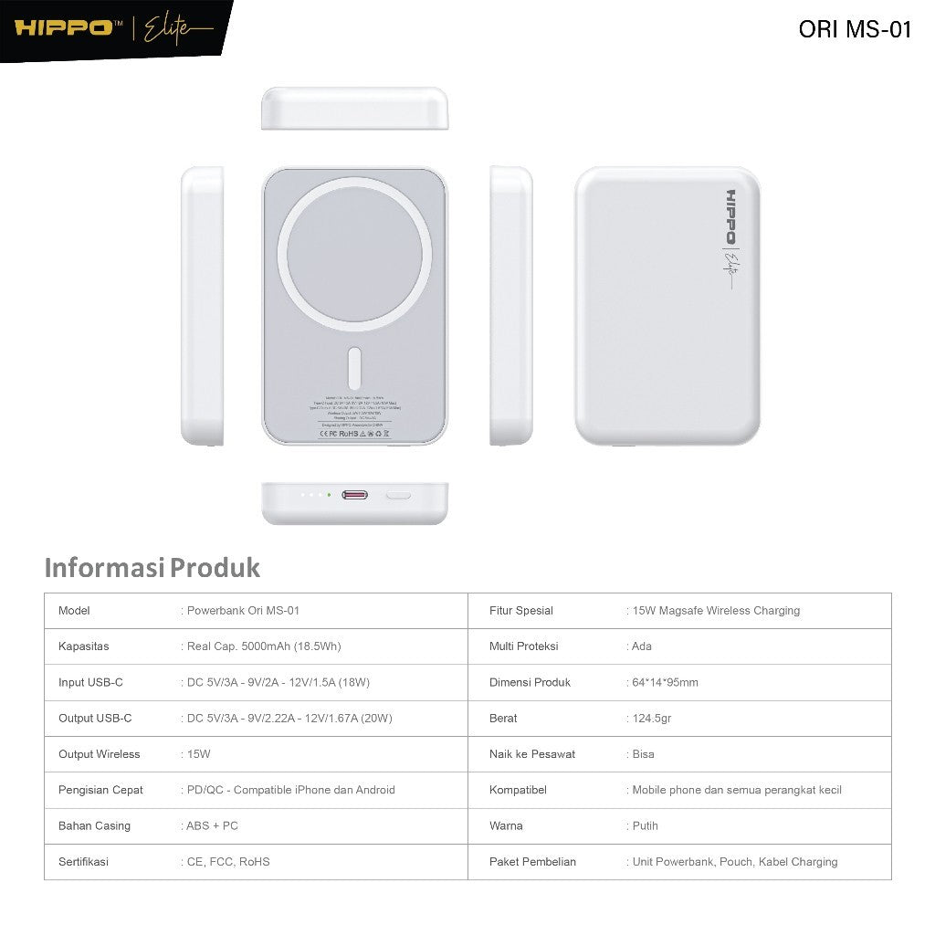 Hippo Elite Magsafe Ori MS-01 5000mAh Powerbank 9