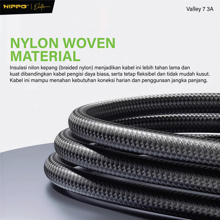 Hippo Kabel Data Valley 7 120CM 3A Fast Charging | Micro | Type-C | Lightning | C To C | C To L | Data Transfe 8