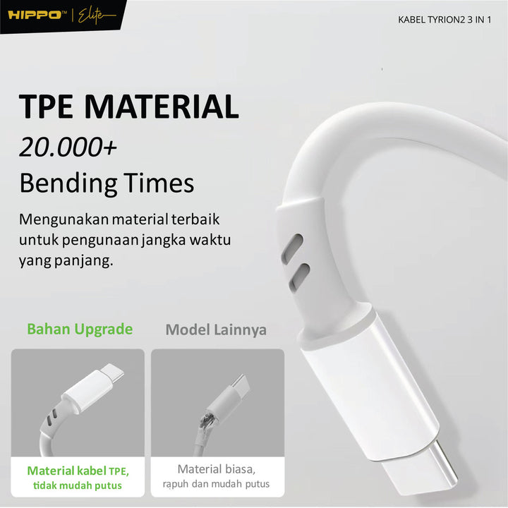 Hippo Tyrion 2 3in1 3A Fast Charging Kabel Data 2