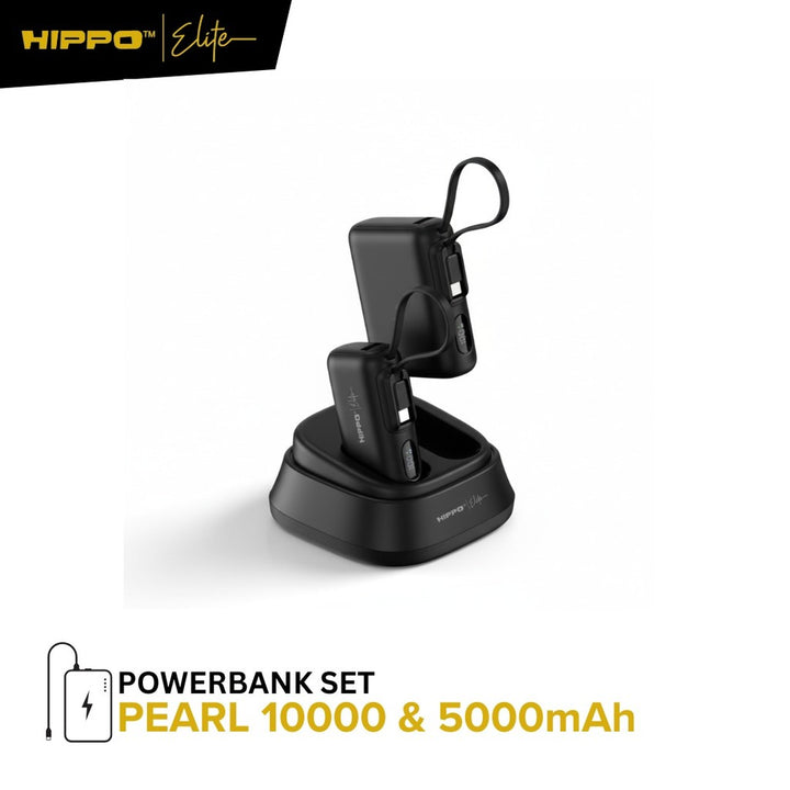 Hippo Elite Powerbank Pearl 5000mAh &amp; 10000mAh &amp; Dock Charger 1 set