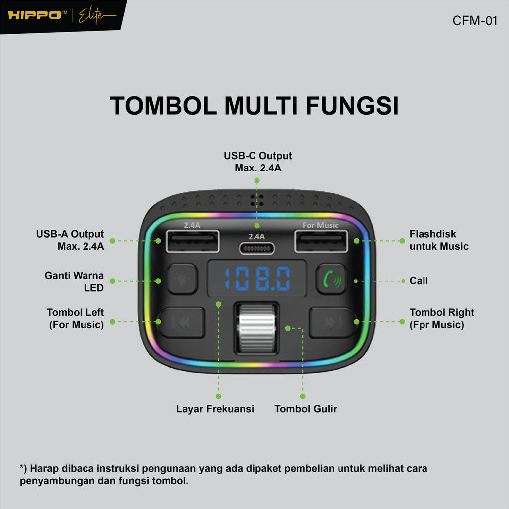 Hippo CFM-01 Car Charger FM Transmitter 8