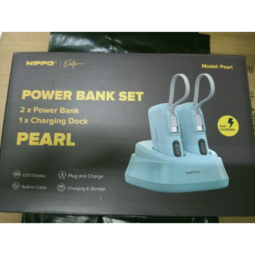Hippo Elite Powerbank Pearl 10000mAh &amp; 5000mAh + Dock Charger