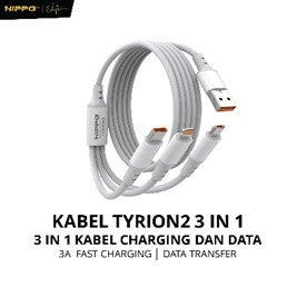 Hippo Tyrion 2 3in1 3A Fast Charging Kabel Data