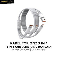 Hippo Tyrion 2 3in1 3A Fast Charging Kabel Data