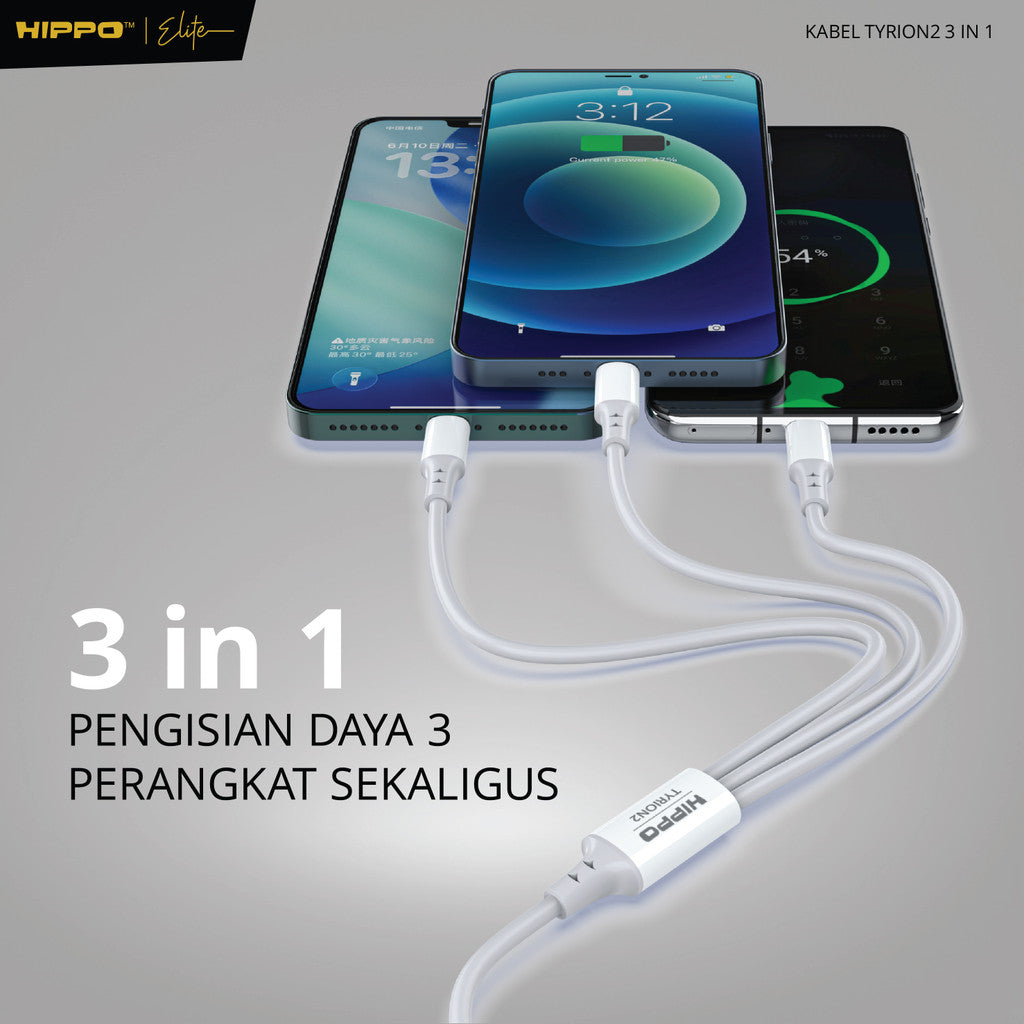 Hippo Tyrion 2 3in1 3A Fast Charging Kabel Data 9