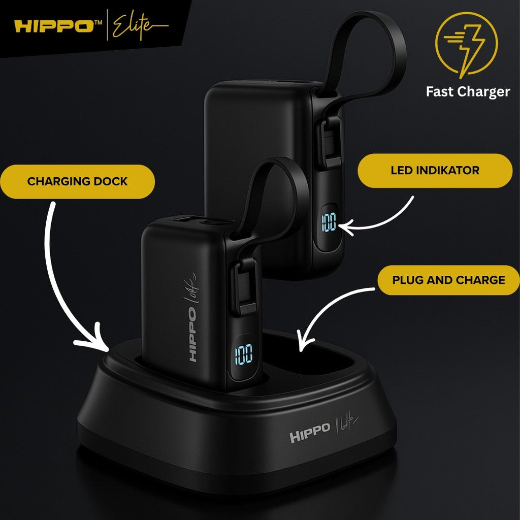 Hippo Elite Powerbank Pearl 5000mAh &amp; 10000mAh &amp; Dock Charger 1 set 5