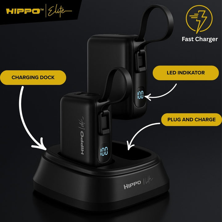 Hippo Elite Powerbank Pearl 5000mAh &amp; 10000mAh &amp; Dock Charger 1 set 5