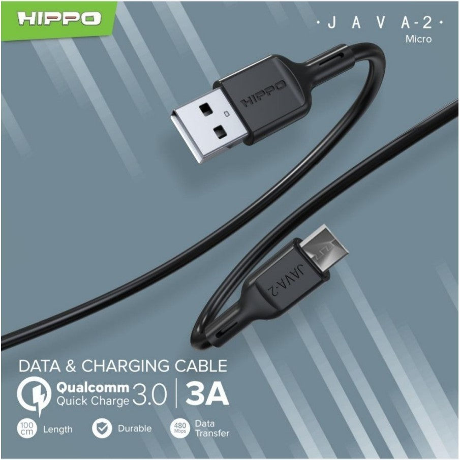 Kabel Data &amp; Charger Hippo Java 2 Micro Type-C Lightning 100cm - Quick Charging 3.0 5