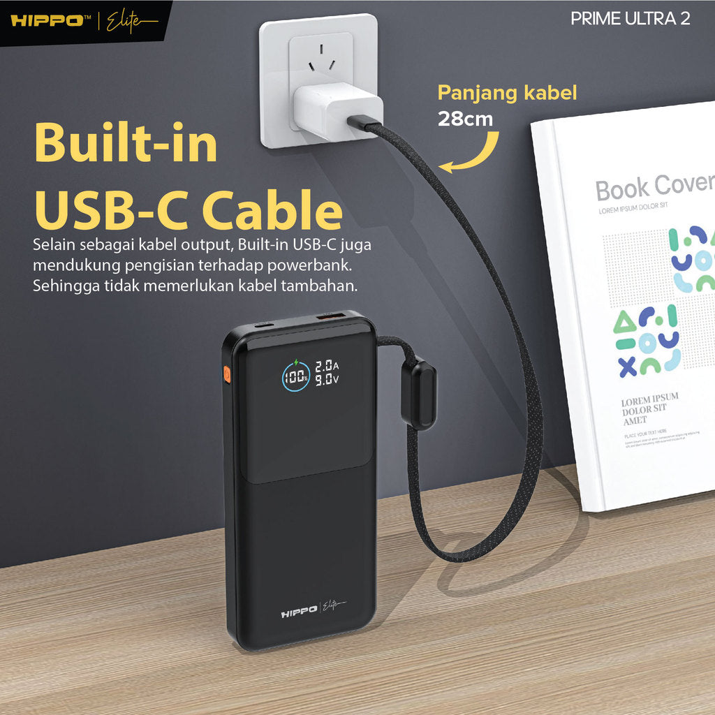 Hippo Elite PowerBank Prime Ultra2 10000 Mah 4 Port Output 1 Port Input 4