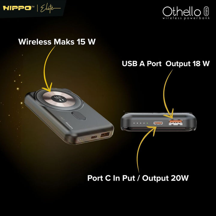 Hippo Elite PowerBank Othello Mini 10000mAh 22.5W Magnetic Mini Wireless Fast Charging Power Bank with Type C 8