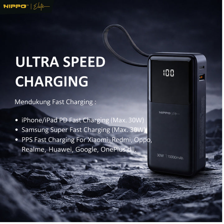 Hippo Elite PowerBank Prime Max PD 30W 10000mah Ultra Speed Super Fast Charging for iphone / Android / Laptop  2