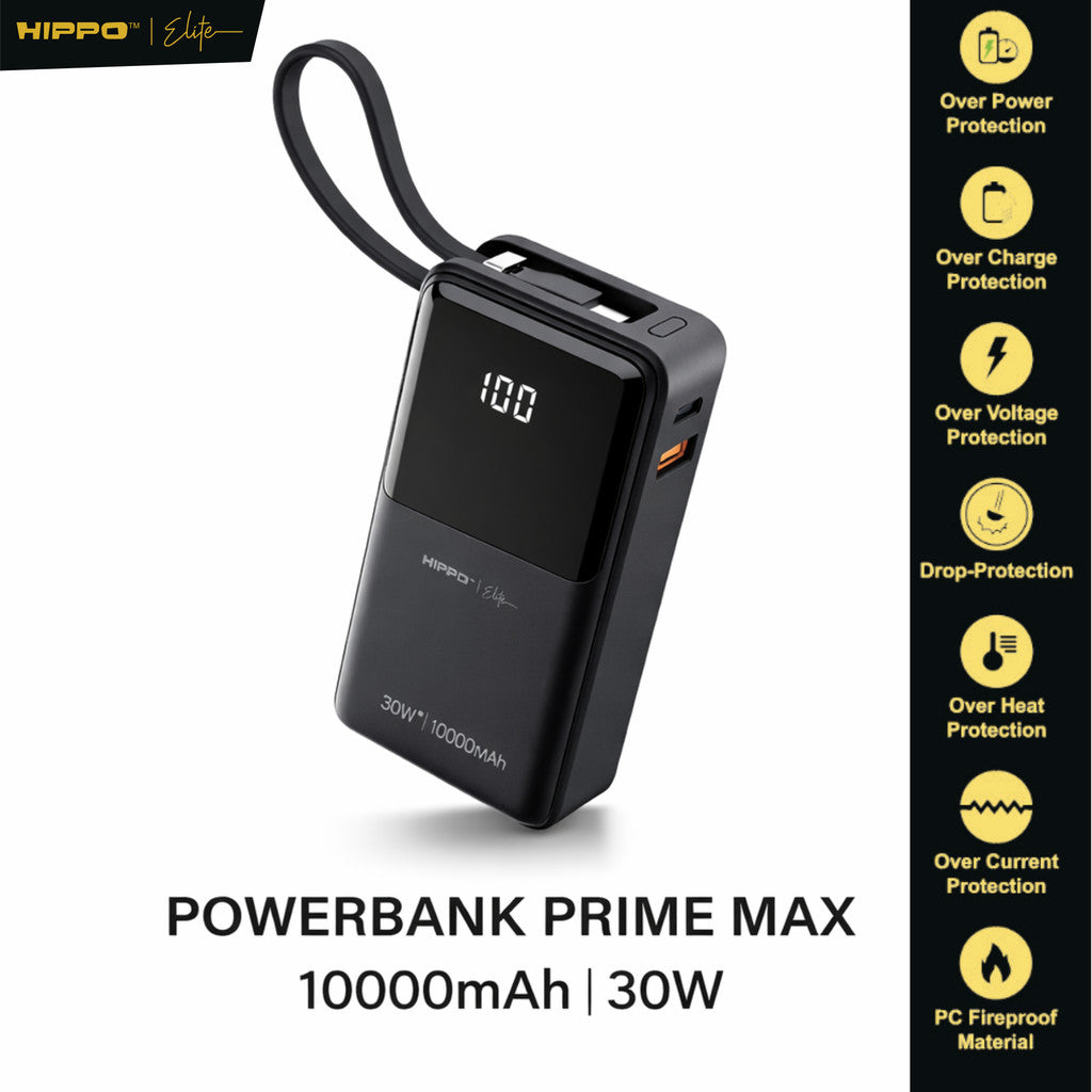 Hippo Elite PowerBank Prime Max PD 30W 10000mah Ultra Speed Super Fast Charging for iphone / Android / Laptop / Macbook
