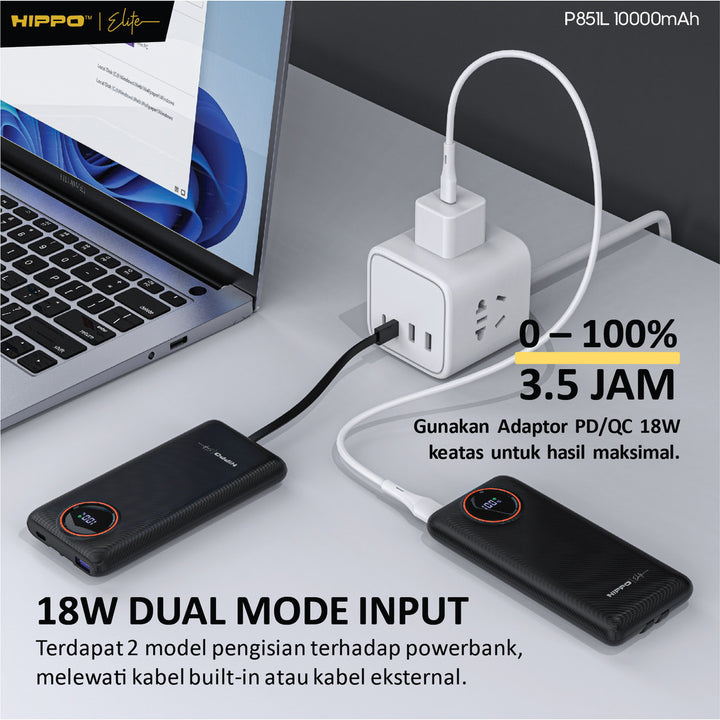Hippo Elite Sertifikasi CCC P851L PD 22.5W Fast Charging 10.000 Mah 5