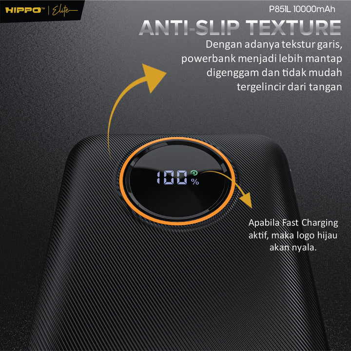 Hippo Elite Sertifikasi CCC P851L PD 22.5W Fast Charging 10.000 Mah 4