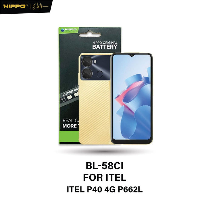 Hippo Baterai BL-58CI ITEL P40 4G P662L 6000mAh Battery Batere Batrai Batre Original Cell Garansi resmi