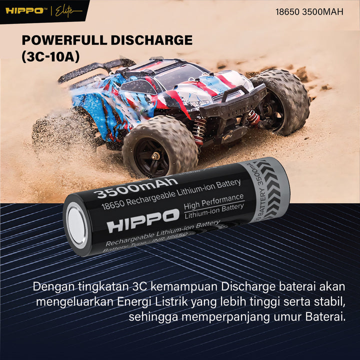 Hippo Baterai Cas 18650 Flat Top  3500 Mah Garansi Resmi Hippo 6