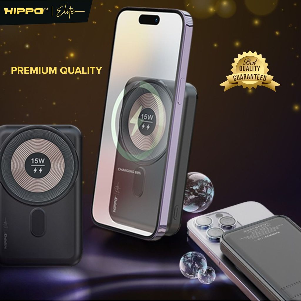 Hippo Elite PowerBank Othello Mini 10000mAh 22.5W Magnetic Mini Wireless Fast Charging Power Bank with Type C 9